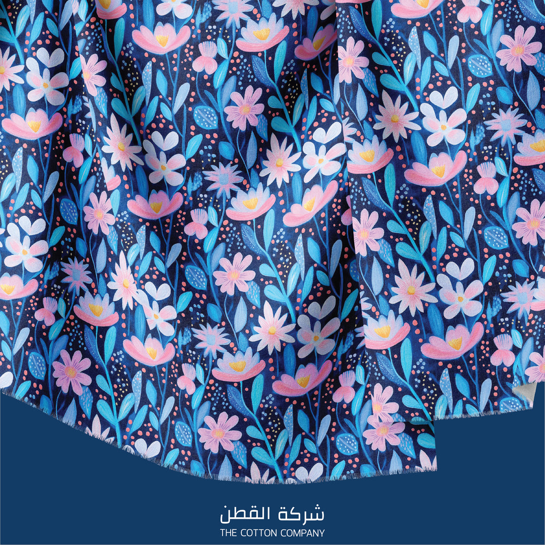 Fabric - Glowing Pink Flower