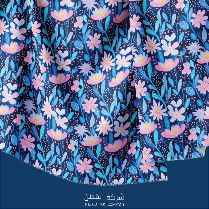 Fabric - Glowing Pink Flower