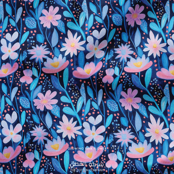 Fabric - Glowing Pink Flower