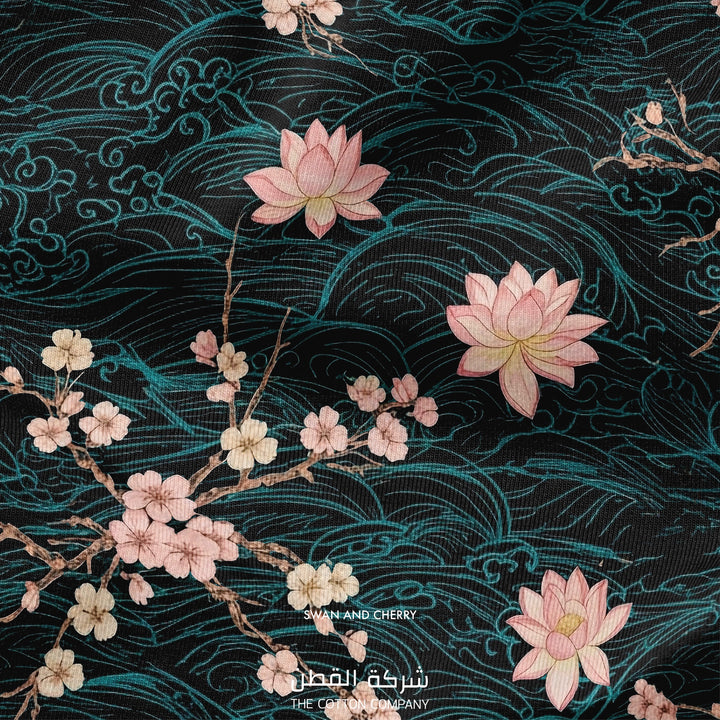 Fabric - Swan and Cherry