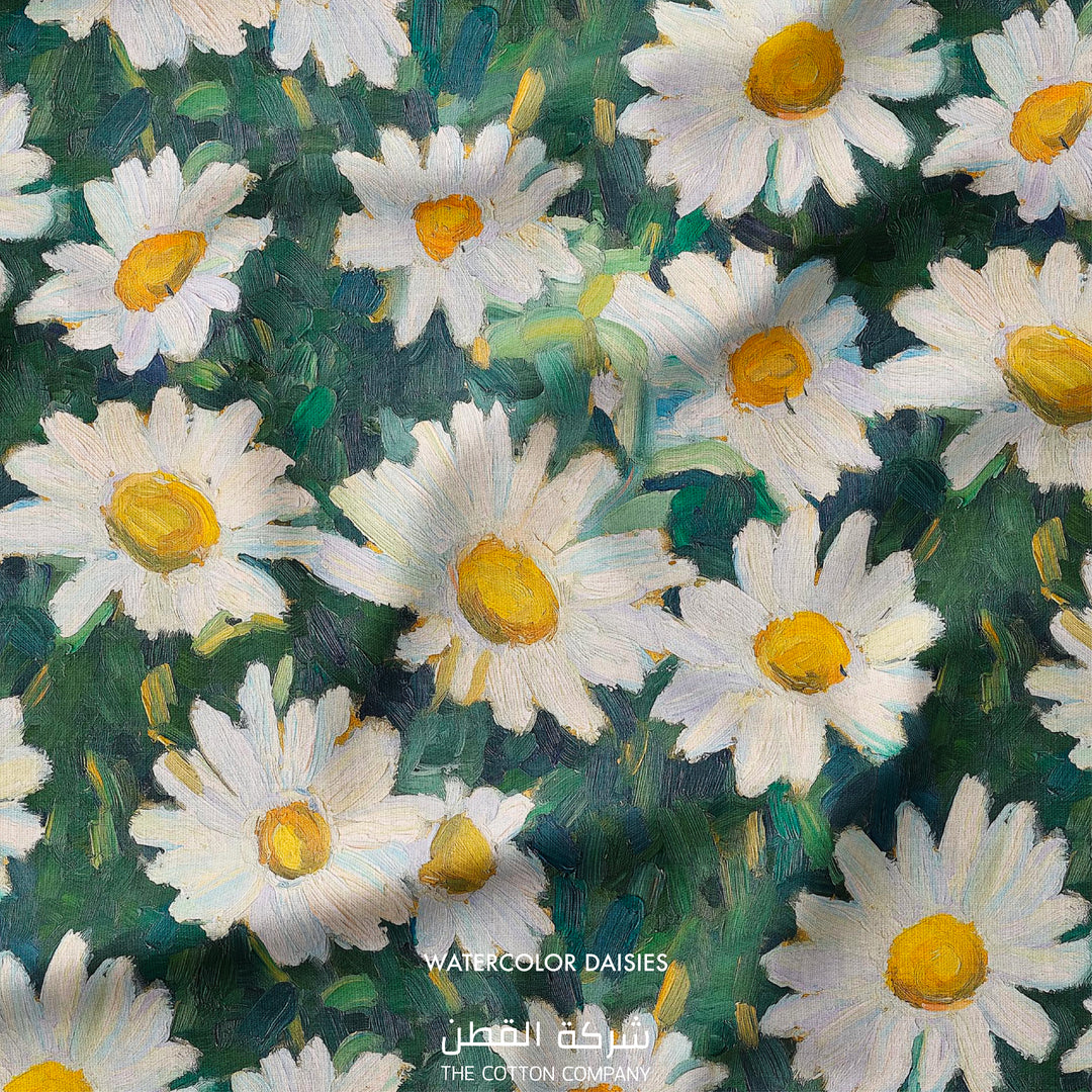 Fabric - Watercolor Daisies
