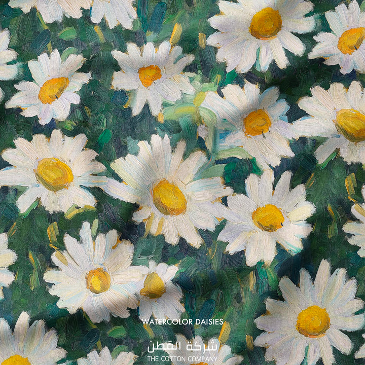 Fabric - Watercolor Daisies