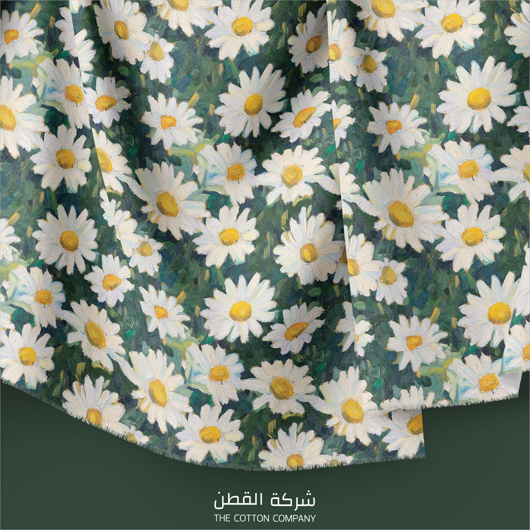 Fabric - Watercolor Daisies