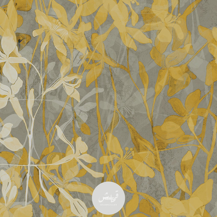 Fabric - Golden Lillies